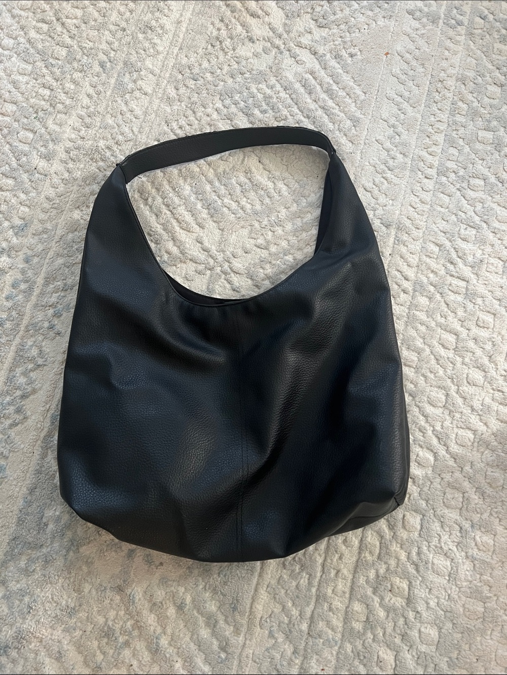 Forever 21 Black Pebble-Texture Hobo Bag